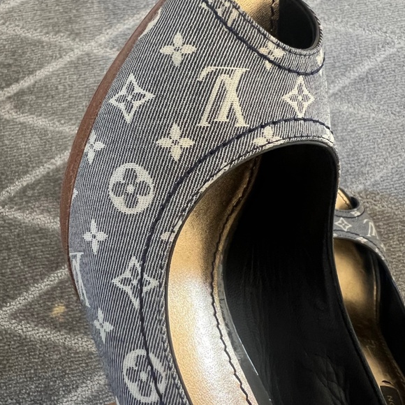 Louis Vuitton Peep Toe Sandals with Wooden Heel - Picture 8 of 9